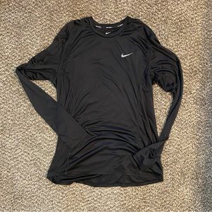 Men’s Nike Running Black Compression Long Sleeve Running Shirt Size Large